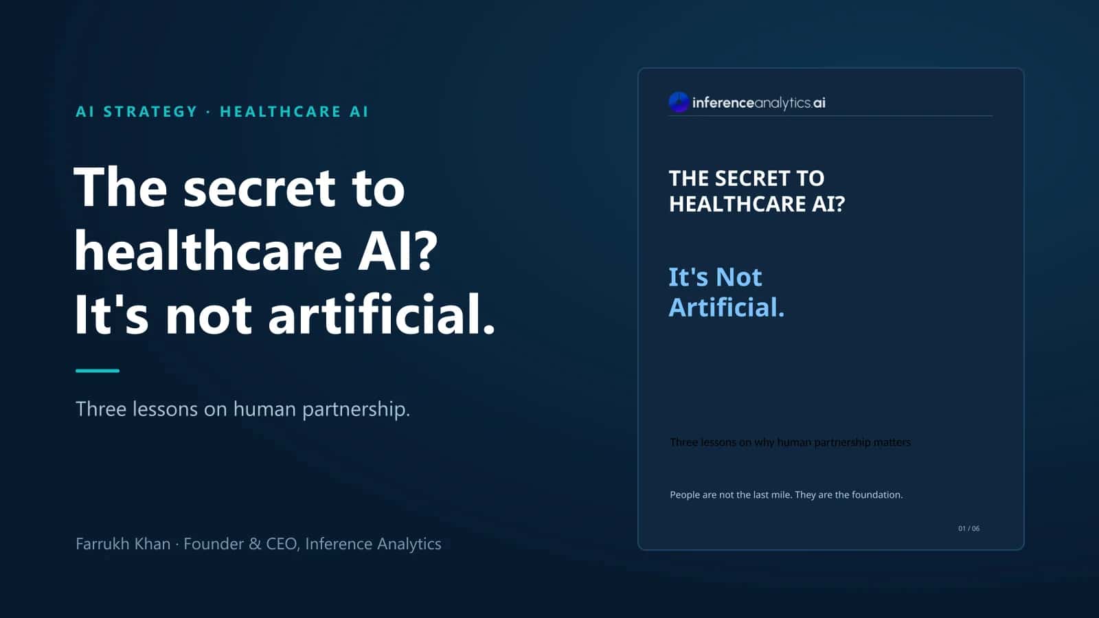 The secret to healthcare AI? It's not artificial. Three lessons on why human partnership matters.